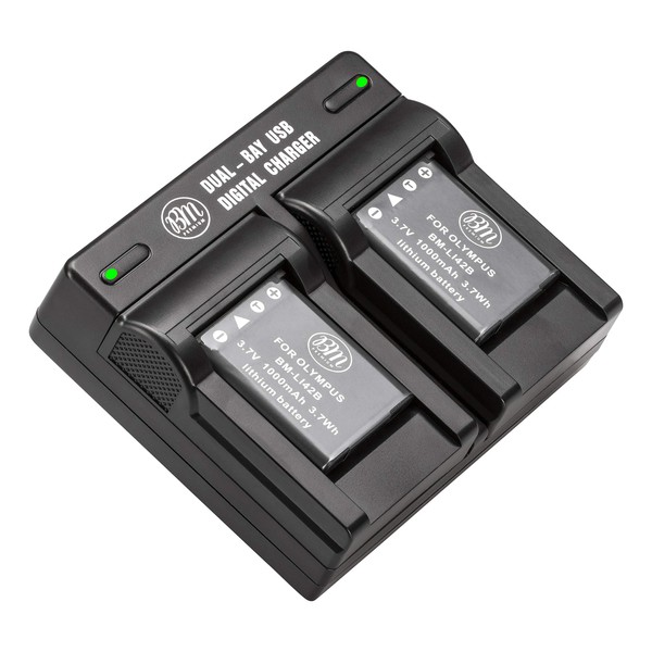 BM Premium 2-Pack of LI-42B Batteries and Dual Battery Charger