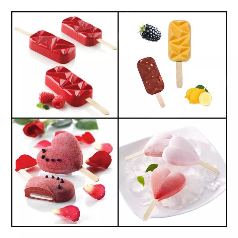 generic 2 Moldes De Helado Moldes Silicona Para Helados Con