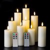 Eywamage Realistic Ivory Slim Flameless Pillar Candes with Remote, Real