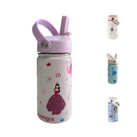 Termo Para Niños Acero Inoxidable con Popote | Botella de agua Reutilizable para Niños y Niñas | Capacidad 530ml mantiene frío por 24 horas y calor po