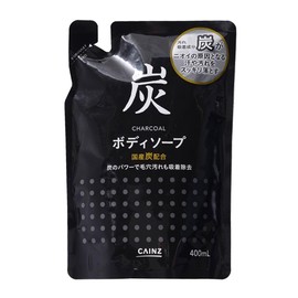 Cainz Body Soap, 13.5 fl oz (400 ml), Charcoal Blend, Refill, Domestic Charcoal, Deodorizing, Cleaning, Body Soap