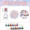 Sunrica 800Pcs Cube Number Beads and Heart Beads for Friendship