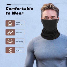 MoKo Multifunctional Scarf, Pack of 2 Face Mask Headbands, Elastic Seamless Balaclava Headband, Tube Scarf, Bandana, Mask, Neckerchief, for Sports, Cycling, Motorcycle, Running, Yard Work, UV