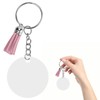 30Set DIY HandPainted Acrylic Keychain Blanks Circles Keychain Tassel Set