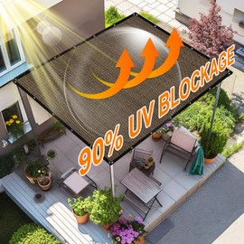 Artpuch Outdoor Shade Cloth with Grommets 10'X14' Privacy Screen Patio Porch Pergola Garden Shade Cover for People Pet Plant, Mocha