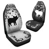 Bulopur Black & White Pigs Flowers Print Automotive Seat Cover,