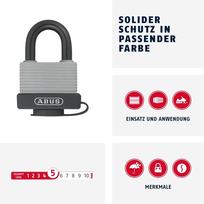 ABUS 49976 Aluminium Padlock with 6401 Alike Keyed - Silver