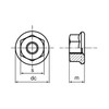 Iron/Uniqlo Flange Nuts (Fine) M10 <Pitch=1.25mm> (10 Pieces)
