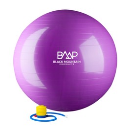 Black Mountain Products 2000-Pound Anti Burst Exercise Stability Ball with Pump, Purple, 65cm