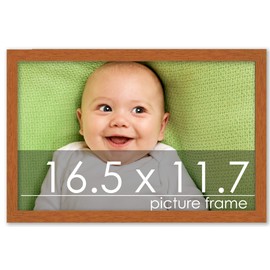 A3 16.5x11.7 Frame Brown Honey Pecan Solid Wood Picture Frame with UV Acrylic Plexiglass, Foam Board Backing & Hanging Hardware Included | 0.75 Inch Frame Moulding Width | 0.5 Inch Rabbet Depth
