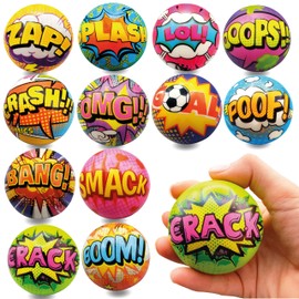 Lavatelli - Set of 12 Party Bags for Kids Birthday Party Bags Soft Cartoon Comic Balls Diameter 6.3 cm Toys Gadgets Gift Ideas for Boys and Girls