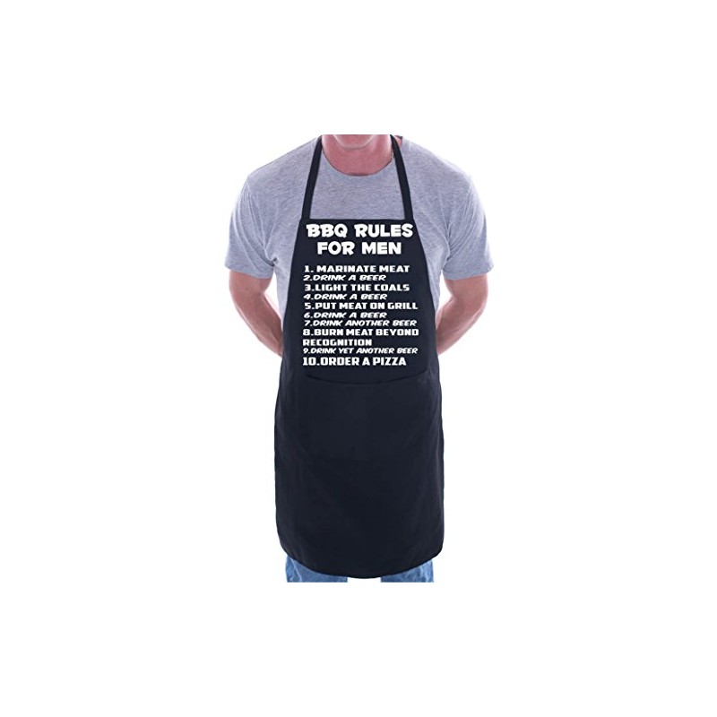 Print4U Barbeque Rules For Men BBQ Cooking Funny Novelty Apron