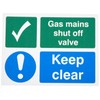 Seco Gas Mains Shut Off Valve Sign, 100mm x 75mm