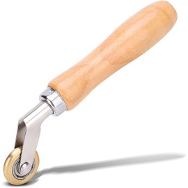 TICFOX Brass Pressure Roller, Hand Pressure Roller, 6.9 Inch Welding Handheld Roller Waterproof Membrane Material Corner Seam Brass Press Wheel for Thermoplastic PVC Spools