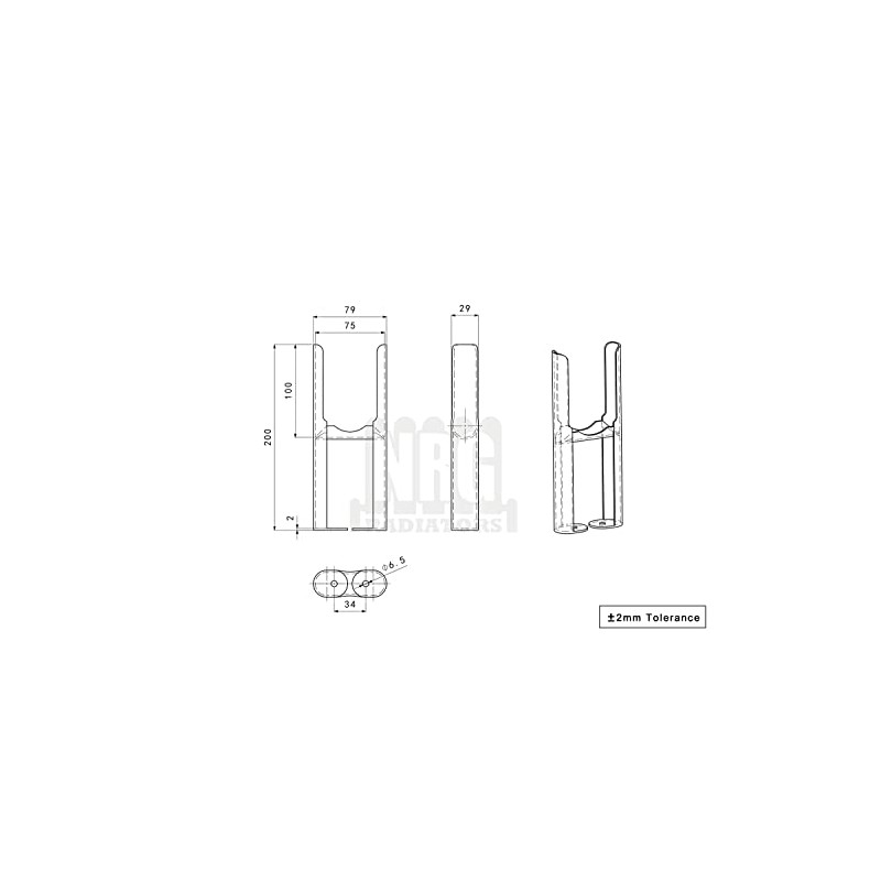 NRG Black Pair of Radiator Floor Mounting Feet Kit for