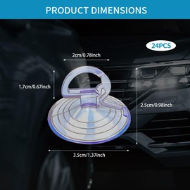 24PCS Car Glass Windshield Sunshade Suction Cups, Powerful Pull Ring Dovetail Sucker Hooks, PVC Sucker Car Window Shade Suction Cups, Car Accessories Mini Adsorption Holder for Kitchen Bathroom