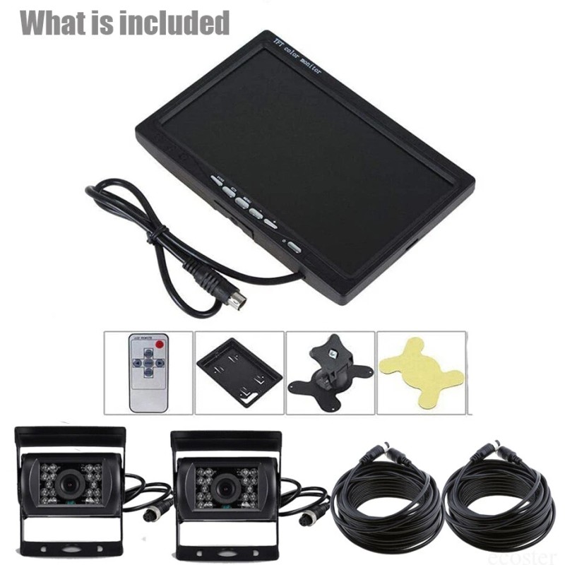 iPoster 7" Monitor Backup Reversing Rear View CCD Camera IR