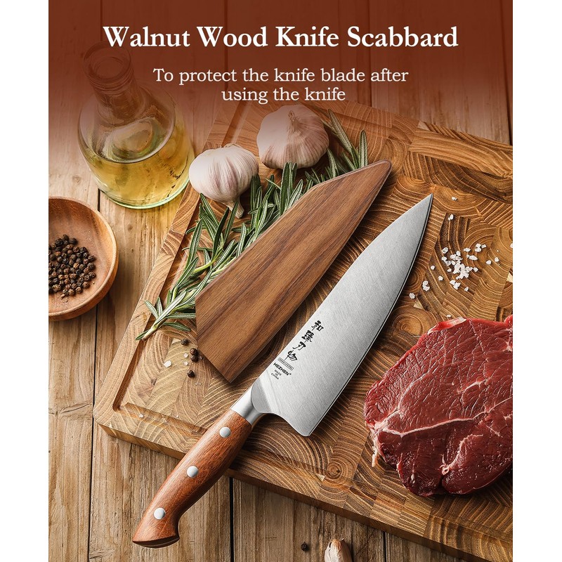 HEZHEN Pro Chefs Knives 8.3 Inch,High Carbon German 1.4116 Steel,Stainless