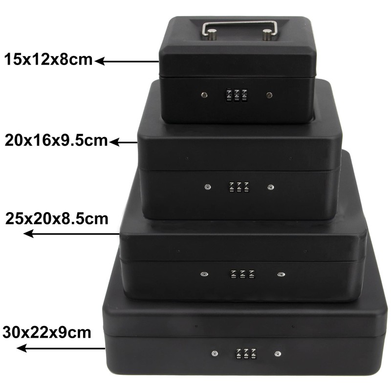Small Security Lock Box with Coin Tray Metal Material with