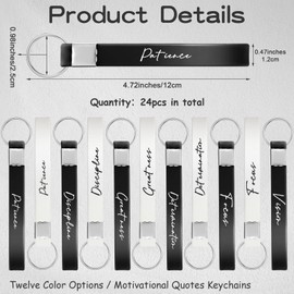 Sureio 24 Pcs Inspirational Motivational Key Chains Gift Silicone for Employee Coworker Student Teacher Women Men Camp Gift(Fresh Color,Discipline)