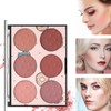 Sechsfarbiges Rouge,Lang anhaltendes Natürliches Sonnenrot, Mattes Perlmuttröschen,Verblendbare Wangenfarbe für Helle