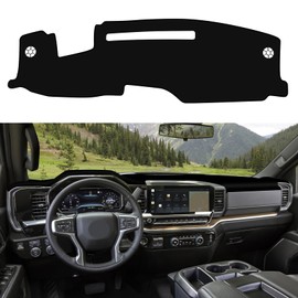 ZWPARTS Dash Cover Compatible with 2022-2024 2025 Chevy Silverado/GMC Sierra 1500 Accessories Non-Slip Dashboard Cover Mat for 2024 2025 Silverado/Sierra 2500HD 3500HD