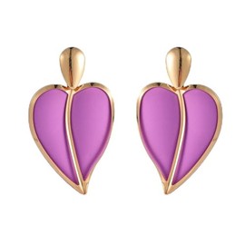 Carufin Double Layer Heart Earrings Acrylic Love Drop Earrings Jewellery Gifts for Women and Girls, Alloy Steel, No Gemstone