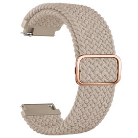 Garmin Z-MilkTea Elastic Nylon Watch Band, 20mm, Compatible with Garmin Vivoactive 5, Vivomove 3, Forerunner 245/645 Music