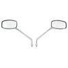 Universal Motorcycle Rectangular Chrome Mirror set - 8mm - Fits