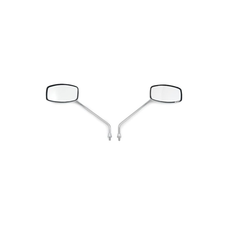 Universal Motorcycle Rectangular Chrome Mirror set - 8mm - Fits