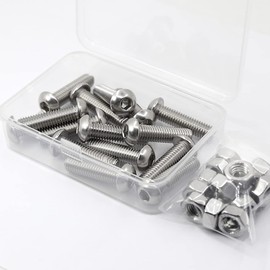 (15 Sets) M8-1.25 x 30mm Socket Head Cap Screws and Nuts Set 304 Stainless Steel 18-8 Button Head Bolts