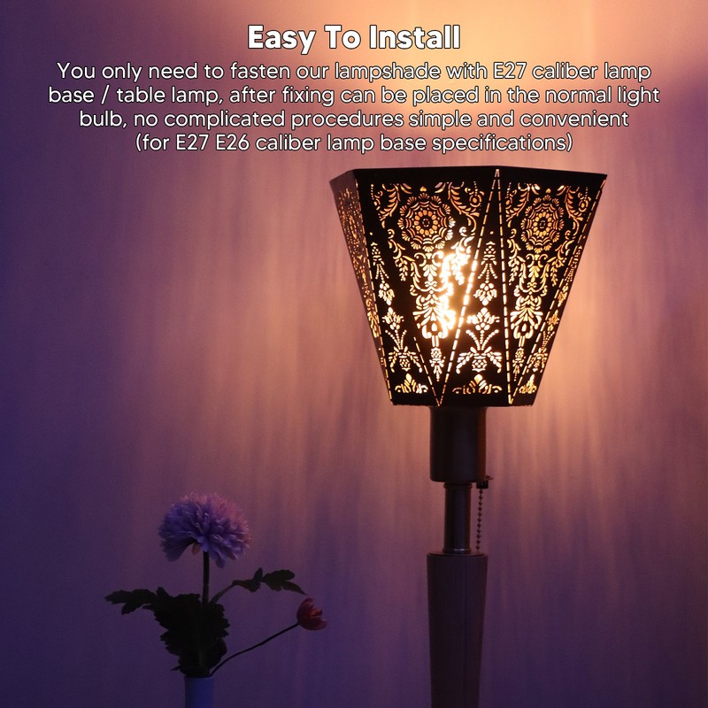Lamp Shades Modern Scandinavian Style E27 E26 Wrought Iron Hexagonal