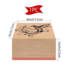 CRASPIRE Wooden Resin Stamp Hummingbird Decorative Wood Stamps Vintage Wood Mounted Stamps for Card Making DIY Art Crafts Scrapbooking Journal Diary Letter Planner