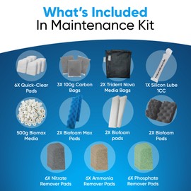 36 Pcs 406/407 Filter Media Canister Filter Maintenance & Replacement Filter Media Kit, Quick Clear, Carbon Bags (300g), Biomax (500g), Bio Foam, Phosphate-Ammonia-Nitrite Remover, Including Mesh Bags