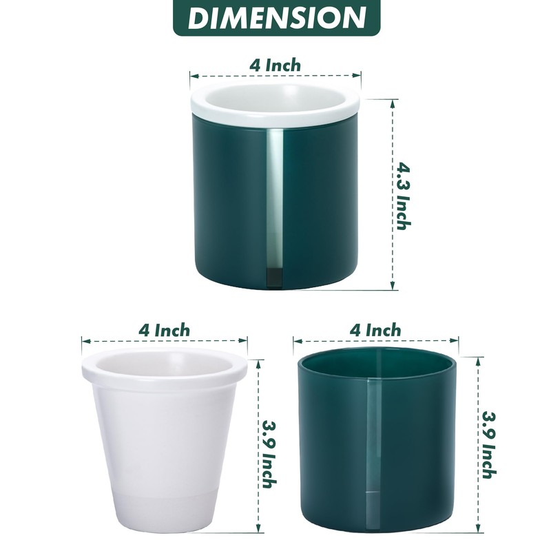 D'vine Dev 4 Inch Design Self Watering Planter for Indoor