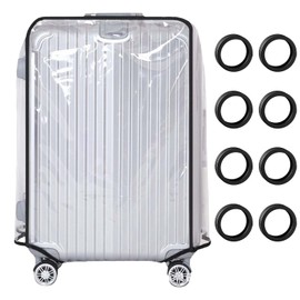 Bliceon Waterproof Luggage Cover, Clear PVC Trolley Protector Set for Travel, Suitcase Accessories for Business and Daily Use, Anti-Friction and Tear Resistant Wheel Covers,20Inch
