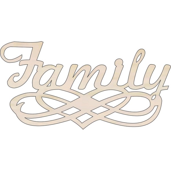 Word Family - Laser Cut Out Unfinished Wood Craft Shape