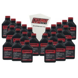 Cyclemax Twenty Four Pack compatible with Kawasaki KTech 2-Cycle Two Stroke Engine Oil 6.4oz 99969-6084 Contains Twenty Four Bottles and a Funnel