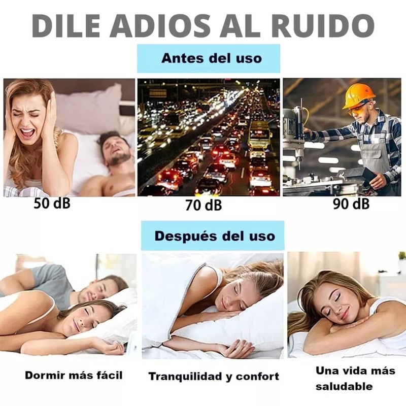 48Pcs Tapones de Oídos para Dormir, Tapones Oídos de Silicona