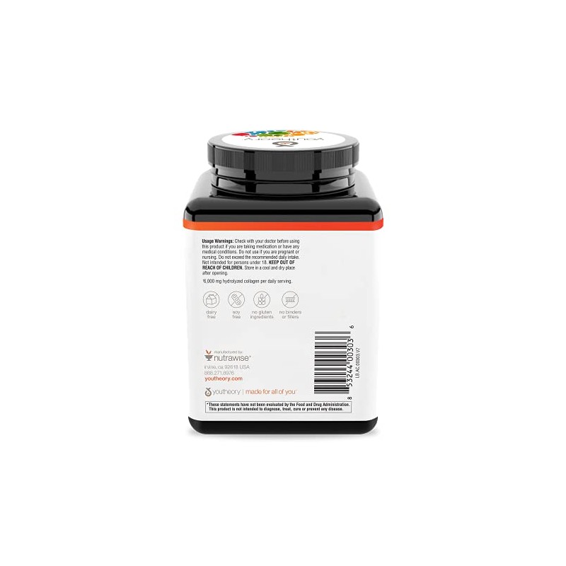 Youtheory Colageno con vitamina C Avanzada formula hidrolizada, 290 tabletas