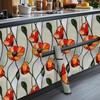 HOMETITUTE Stained Glass Wallpaper Peel and Stick Orange Floral Contact