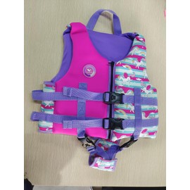 Pottwal Swim Vest for Kids - Swim Jacket for 1-3 Years (17.5-39.5LBS) - Buoyancy Aid Made of Neoprene & EPE - with Adjustable Crotch Strap - Red Purple Unicorn