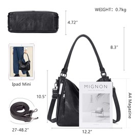 Purses for Women Shoulder Handbags Hobo Bags Tote Bag (A-Charcoal Gray)