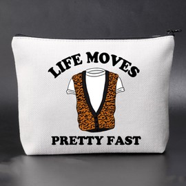 JNIAP Bueller Movies Inspired Gift 80s Films Lover Gift Life Moves Pretty Fast Cosmetic Bag (Fast)