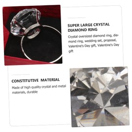 Alipis 1pc Big Diamond Ring Valentines Day Prop Ring Crystal Rings for Woman Ring for Women Romantic Finger Ring The Decorative Finger Ring Decorative Ring Miss Oversized Metal