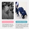 Folding Backpack Trolley with Large Solid Tank Wheels, Aluminum Alloy