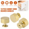 Palmcee 10 Pieces Door Knobs, Gold Round Drawer Knobs with