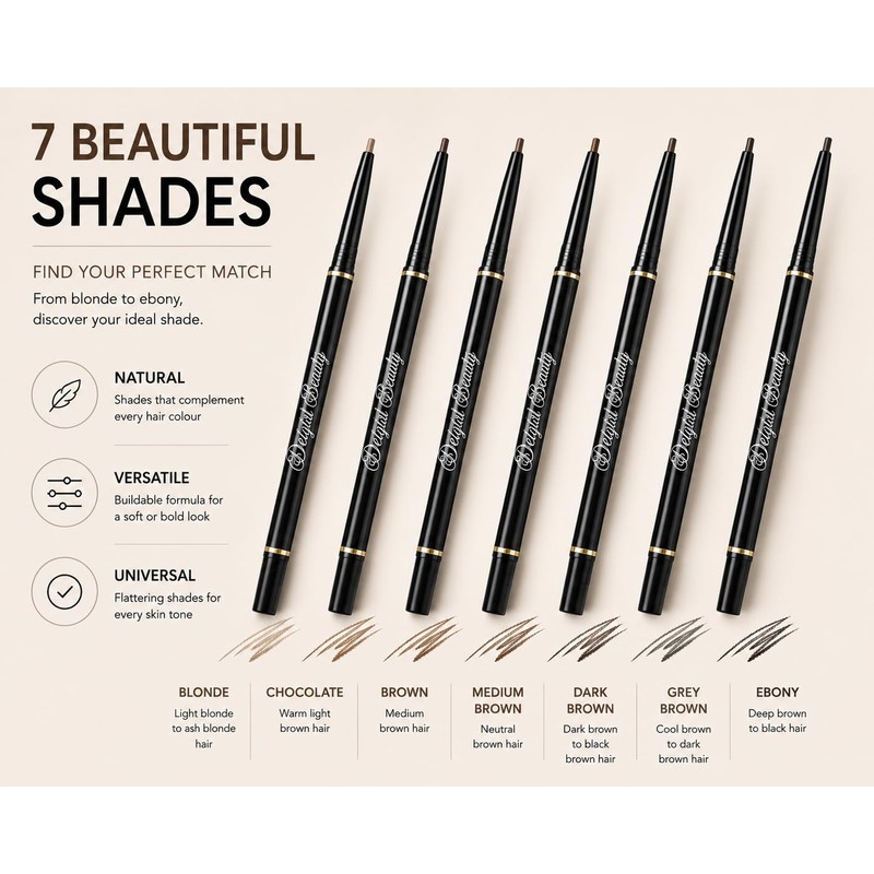 Waterproof Micro Fine Eyebrow Pencil – Vegan Ultra Slim Brow
