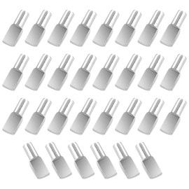 WELANE Shelf Pins, 30 PCS Spoon Shape Nickel Plated Shelf Bracket Pegs for Cabinet, Closet, Bookcase (5 x 19mm)