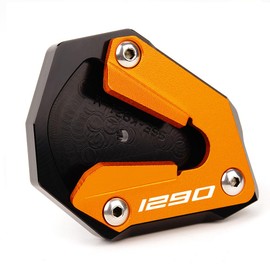 LLIDFONK For KTM 1290 Super Adventure S 1290 SAS 2021-2024 Aluminium Motorcycle Accessories Stand Foot Side Stand Enlarged Pad Support Pad (Orange Black)